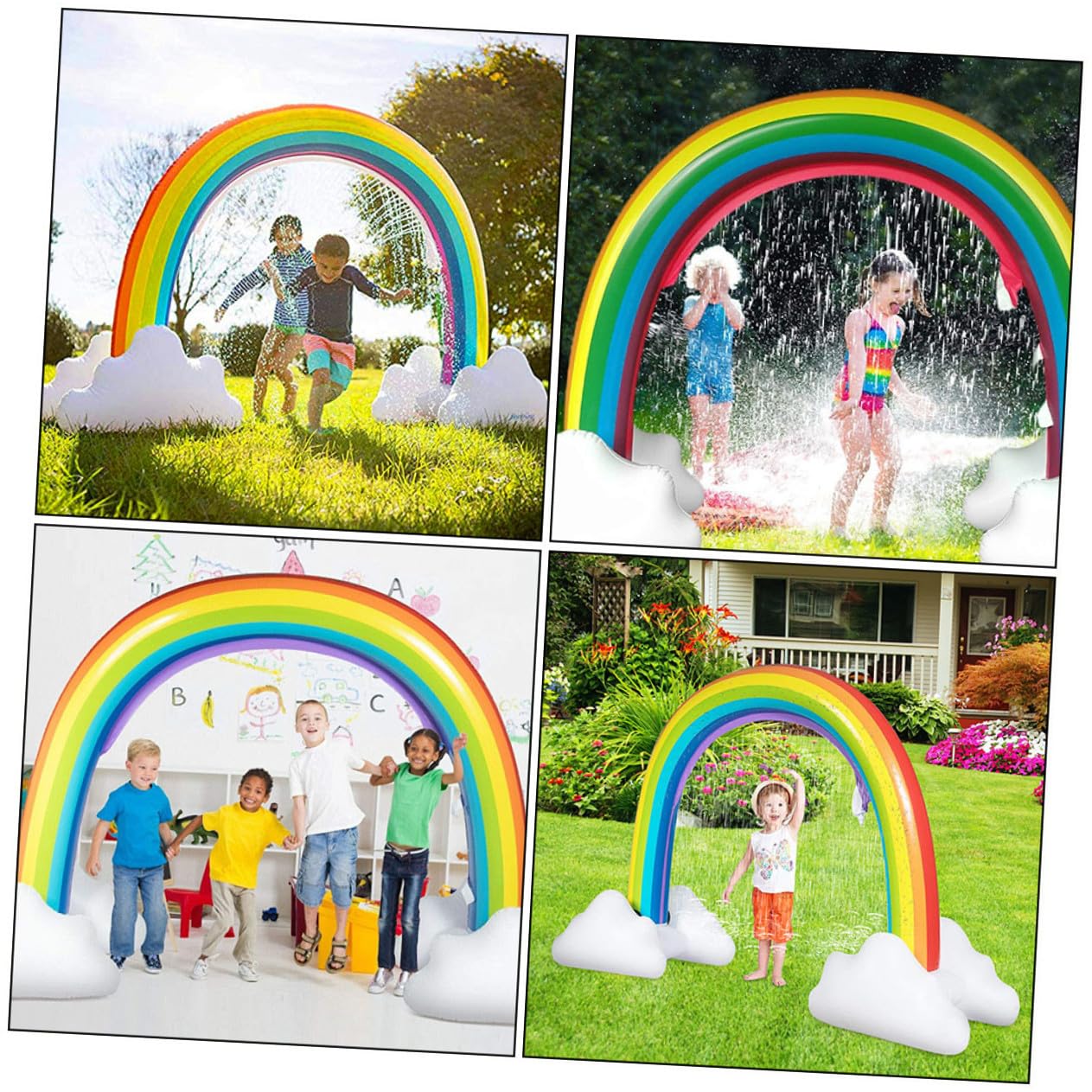 Juguete de Aspersor Inflable Arcoíris para Niños 1 Pieza PVC | Playa y Fiestas de Cumpleaños, Resistente y Fácil de Limpiar, Diseño Creativo para Juegos al Aire Libre