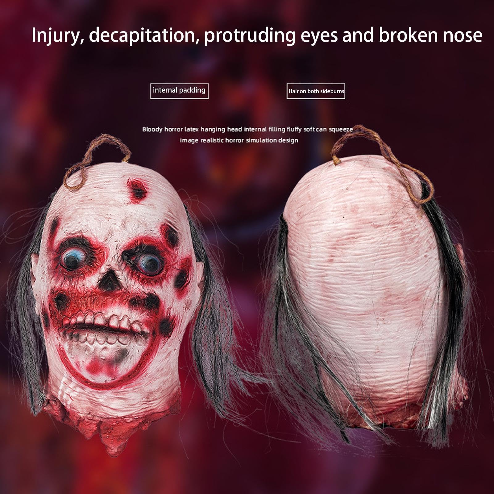 Accesorios de Halloween con Peluca Herida de Miedo Realista Sin Olor