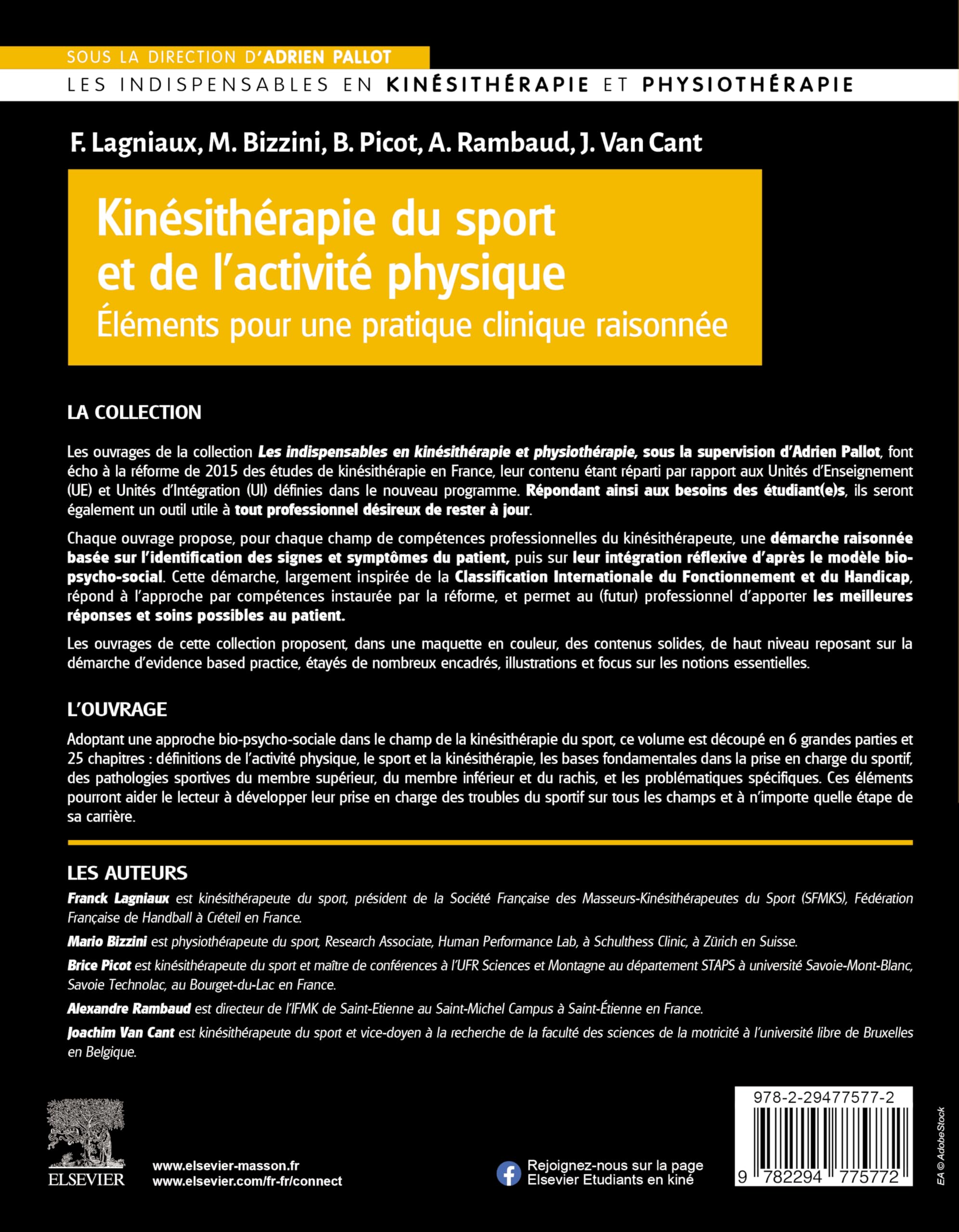 Kinésithérapie du sport et de l'activité physique: Eléments pour une pratique clinique raisonnée