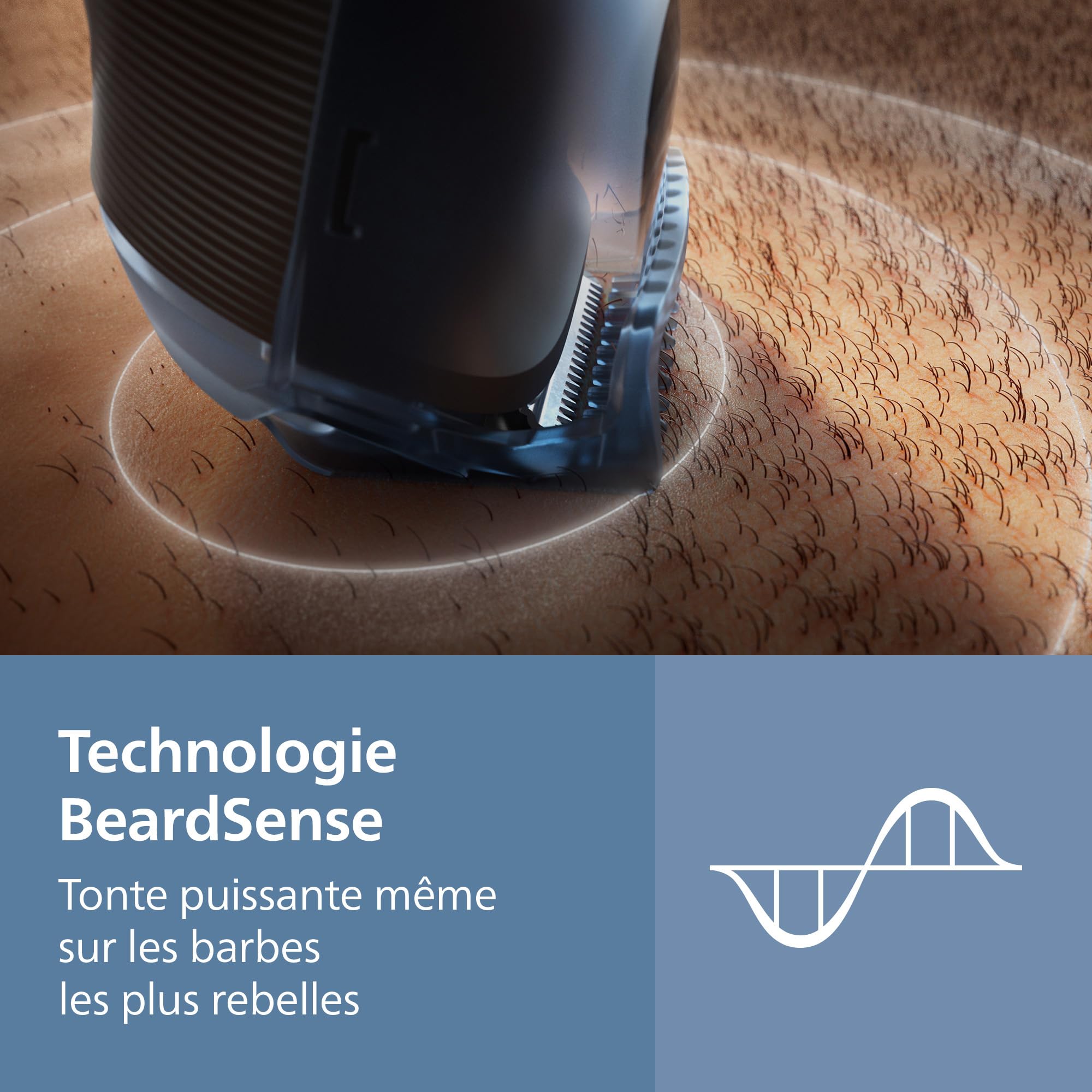 Philips Tondeuse à barbe série 5000 - Lames en métal auto-affûtées, 40 hauteurs de coupe réglables, Technologie BeardSense, Système collecte des poils, 100% étanche, Pochette, Modèle BT5785/30