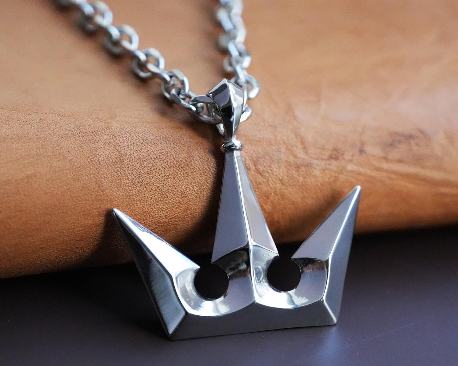 Stainless Steel Two-Sided Kingdom Heart Roxas Cross Necklace Pendant Jewelry Keychain Amulet Cosplay