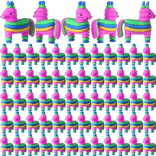 Weysat 50 Pcs Mini Donkey piñatas Figurines Small Rainbow Piñata