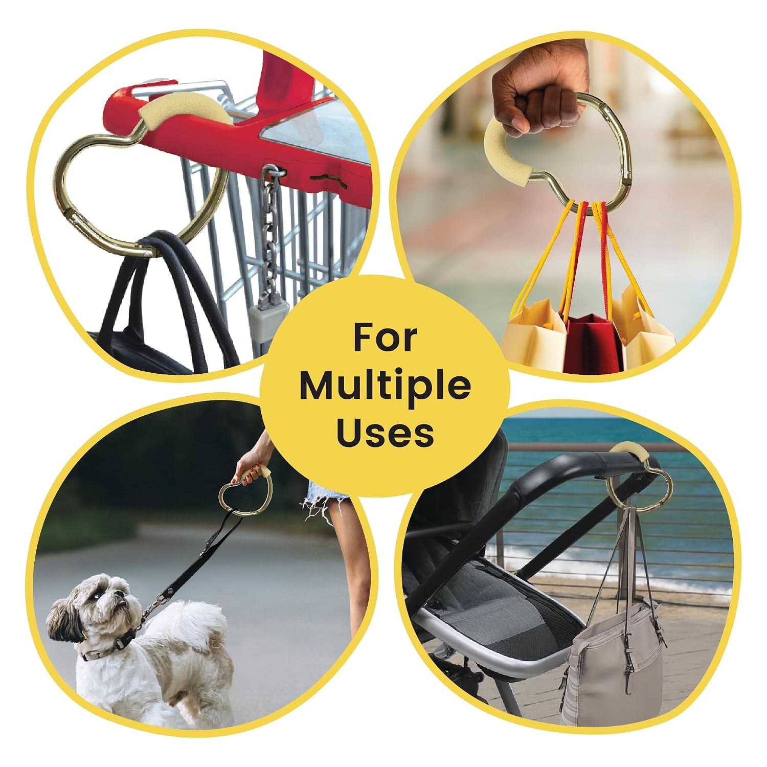 Lulyboo Handy Multi-Use Heart Hook | Lightweight EVA Foam Clip for Strollers, Carriers & Shopping Carts | Secure Diaper Bag, Purse, Toy & Grocery Holder | Durable Portable Organizer