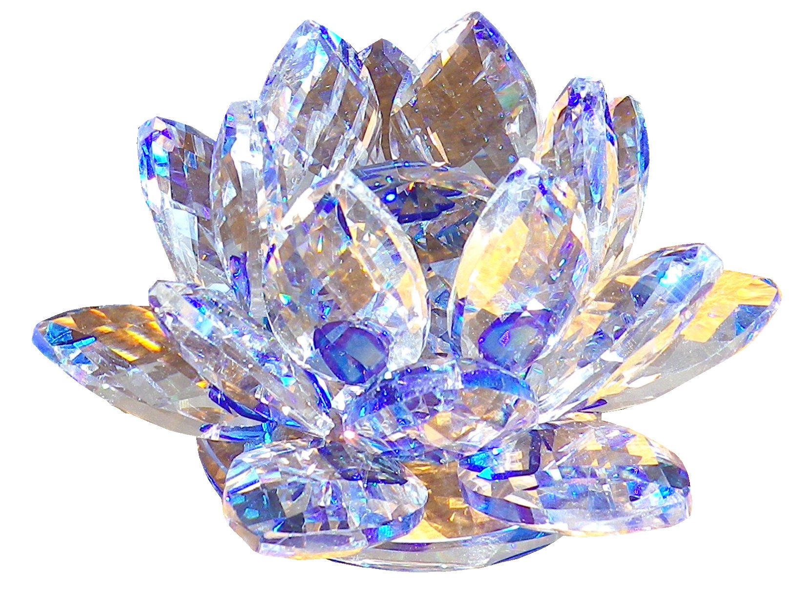 蓮花戯水　カッサ Amazon.co.jp: [KKD] クリスタル ガラス 置物 カラフル 蓮の花