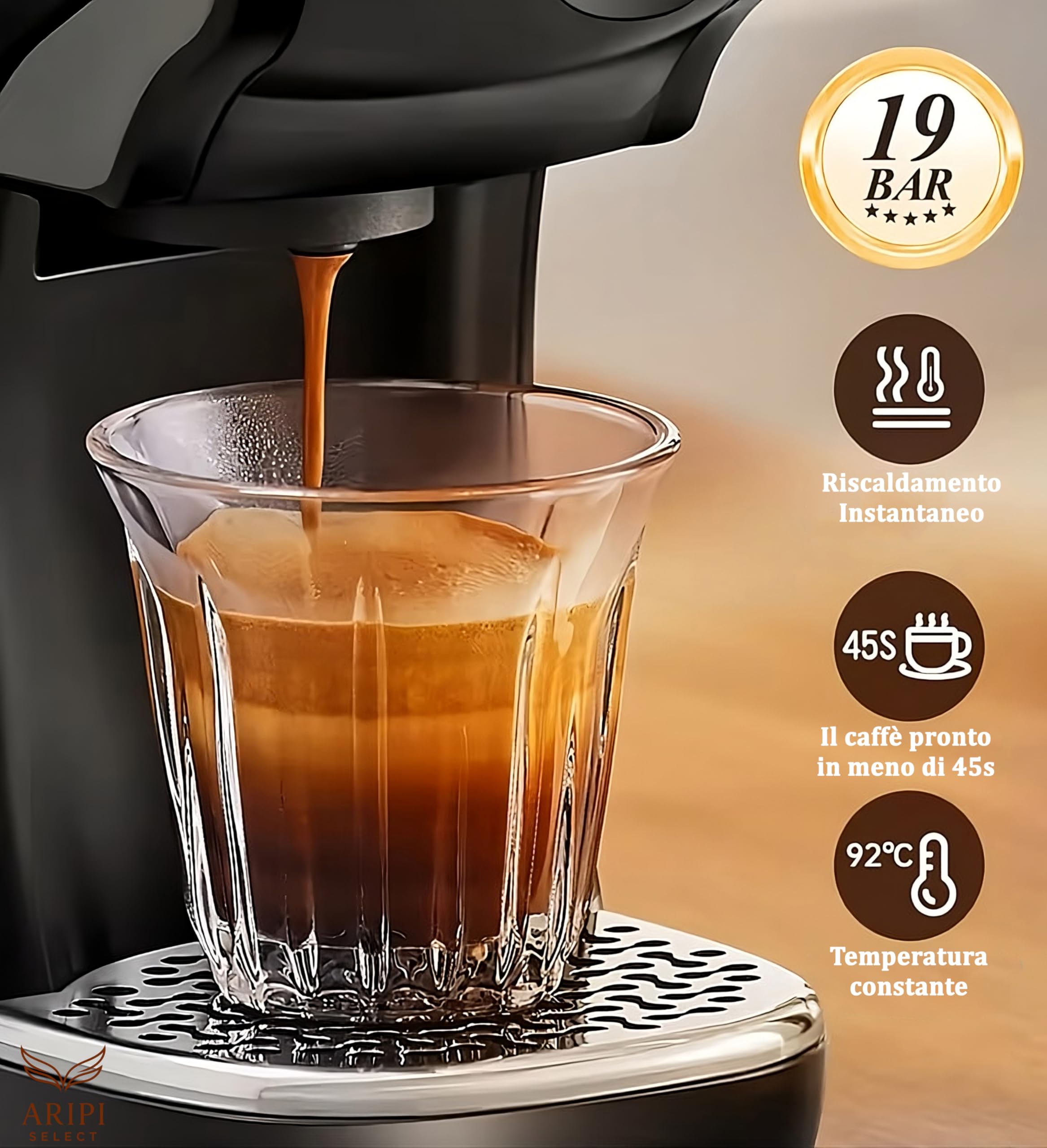 Macchina Caffè CIALDE e CAPSULE 7 in 1 Camry – Compatibile capsule Nespresso, Lavazza A Modo Mio, Dolce Gusto, Caffè Cialde ESE 44, Lavazza Blue, Caffitaly, Caffè Macinato – Kit con 10 Capsule Omaggio