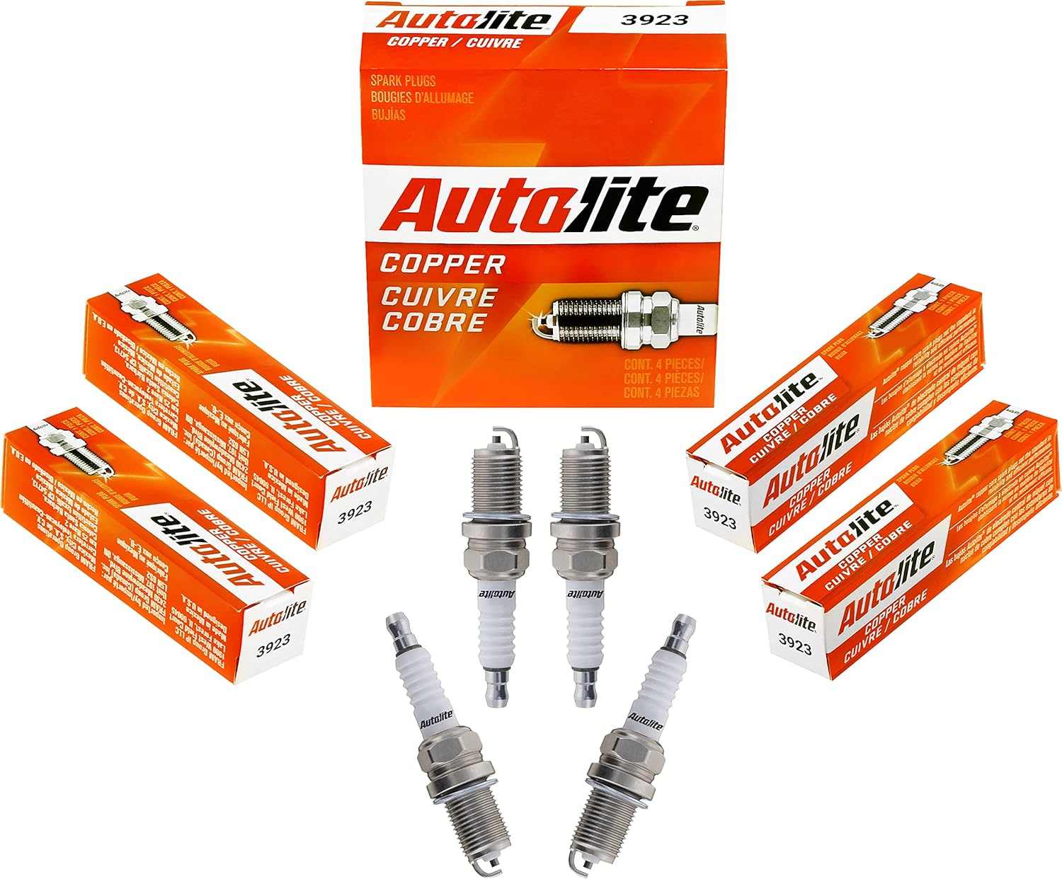 Autolite 3923 Copper Resistor Spark Plug, Pack of 1
