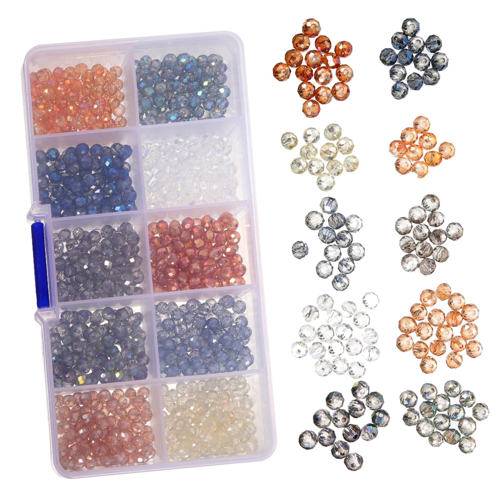 Lurrose Glasperlen Runde Facettierte Glasperlen Für Schmuckherstellung Mit Vielseitigen Bastelperlen Für Armbänder Halsketten Und Kreative Projekte