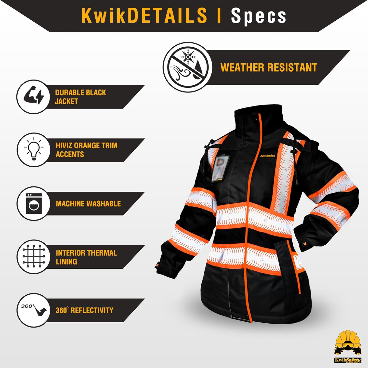 KwikSafety - Charlotte, NC - BOMBTRESS Safety Bomber Jacket for Women | Hi Vis Insulated Bomber Jacket - Image 5