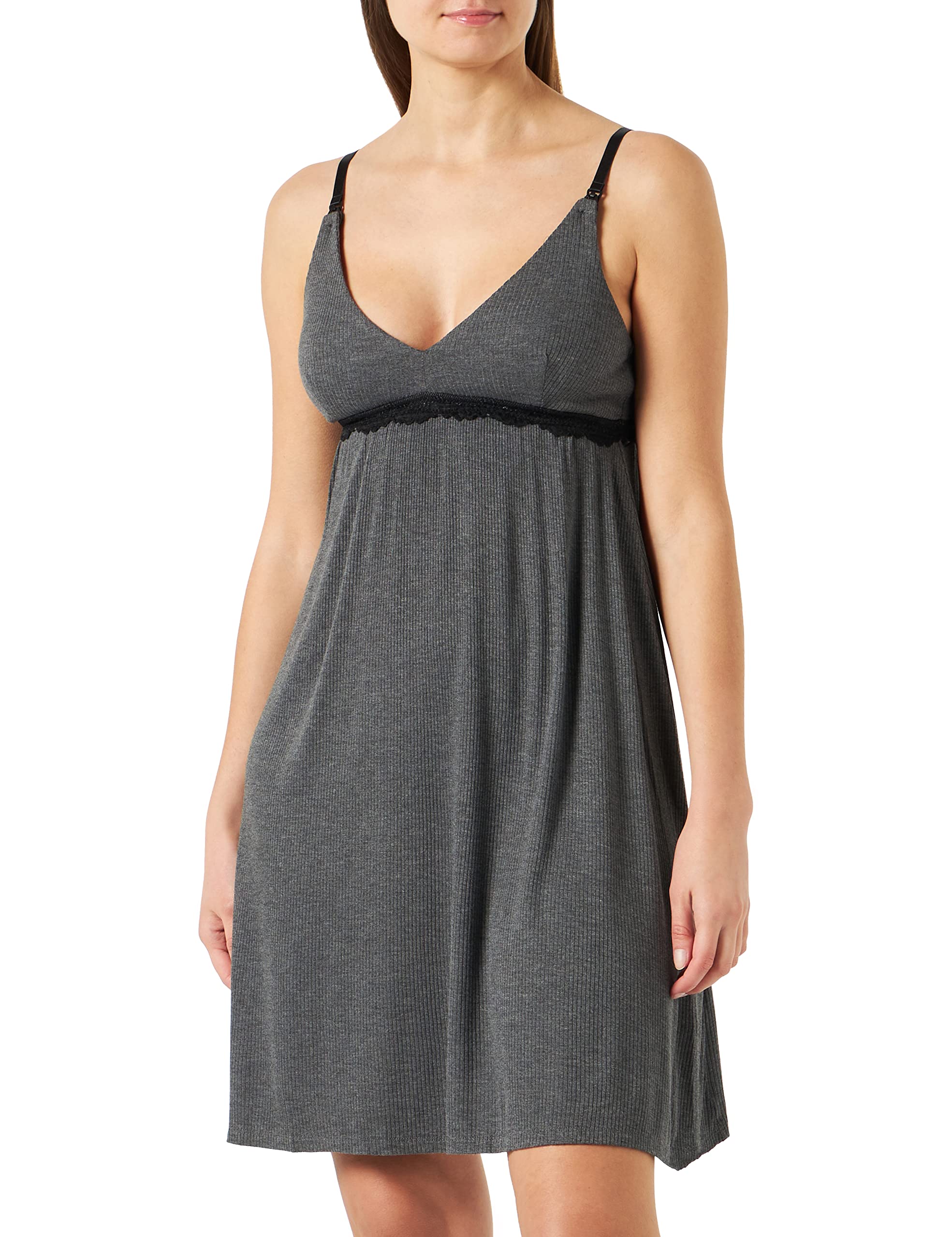 Women'secret Camisón hasta La Rodilla Sin Mangas En Punto Suave de Canalé En Viscosa Mujer