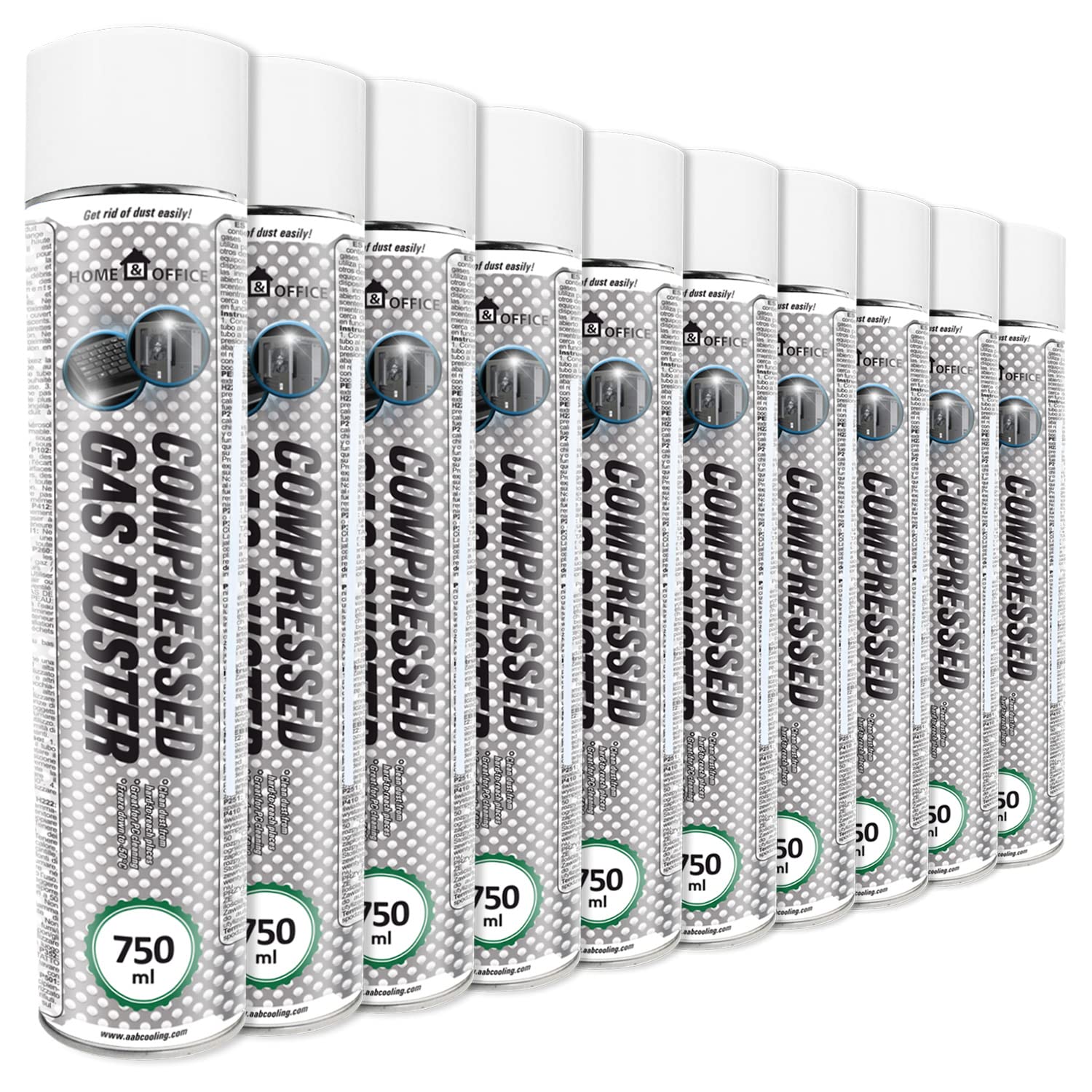 AABCOOLING Bomboletta Aria Compressa Home&Office Compressed Gas Duster 10 x 750 ml, Pulizia Computer, Bombolette Spray K3, Pulizia Ufficio, Cancelleria e prodotti per ufficio