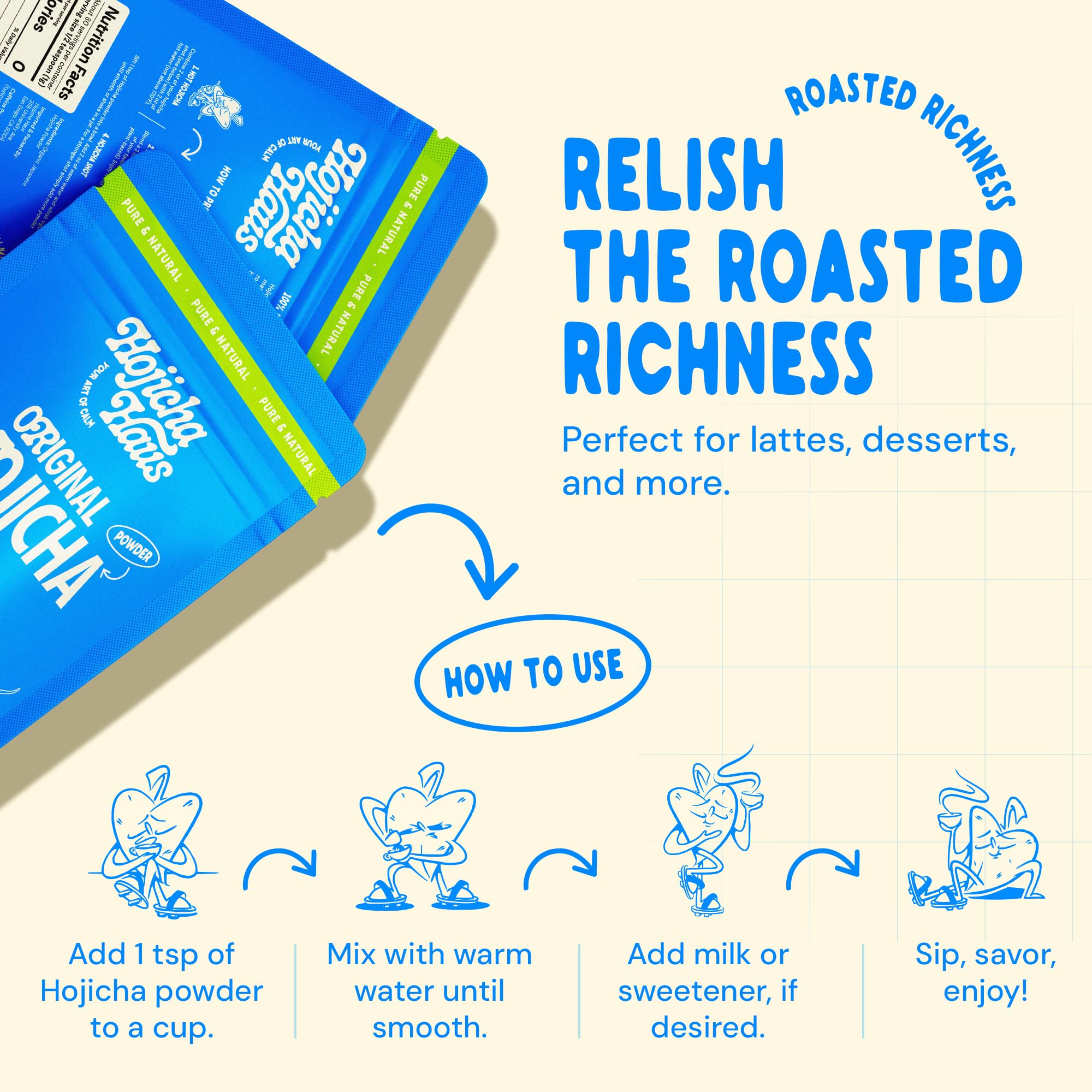 Hojicha Haus Roasted Matcha Green Tea Powder - Ceremonial - Kyoto Grown Decaf Low Caffeine Coffee Alternative 2 — view 7