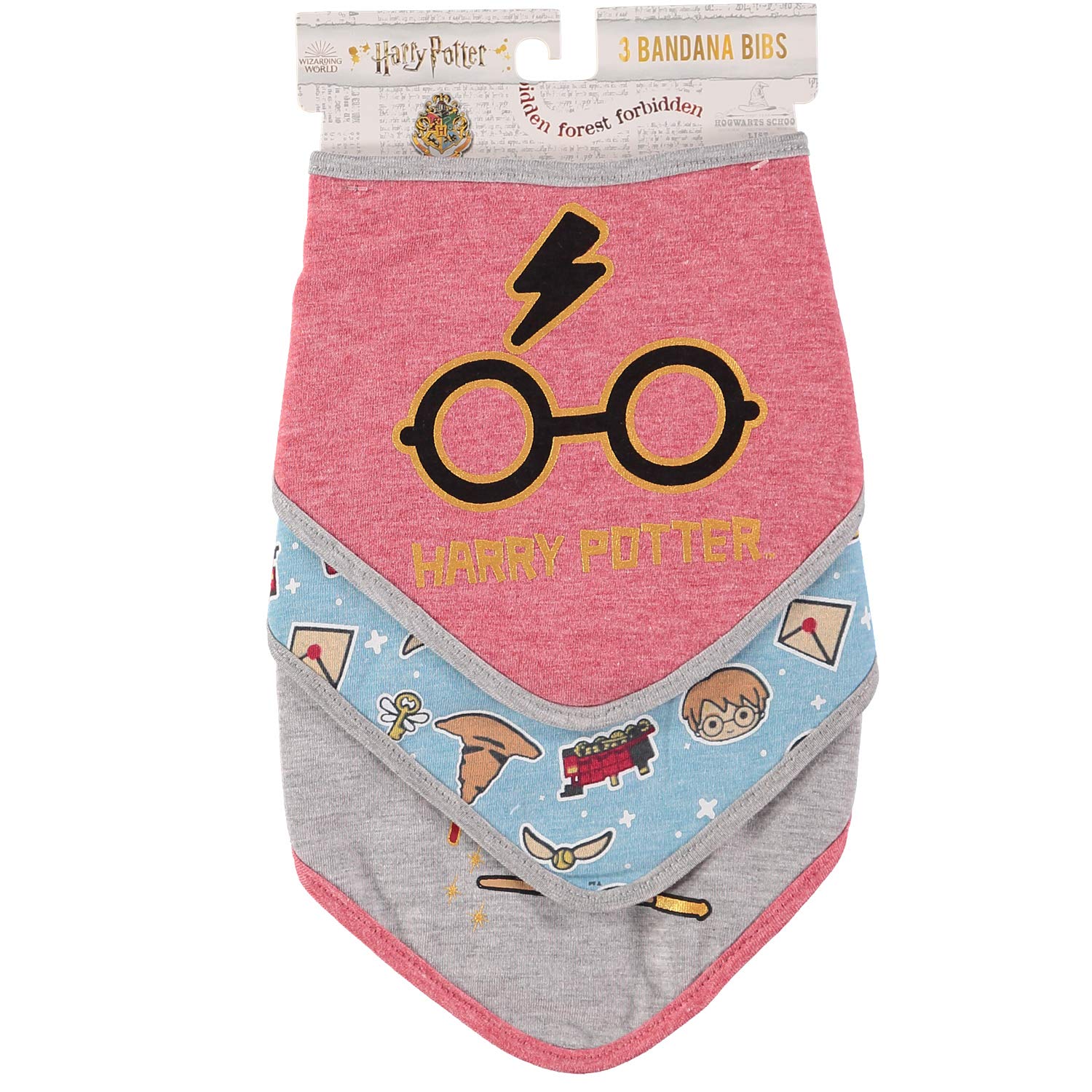 Harry Potter - Baberos unisex para bebé, regalo de Harry Potter para niñas y niños (rojo/azul/gris), color rojo, azul, gris, 0-12 meses, Rojo, Azul, Gris, 0-12 meses