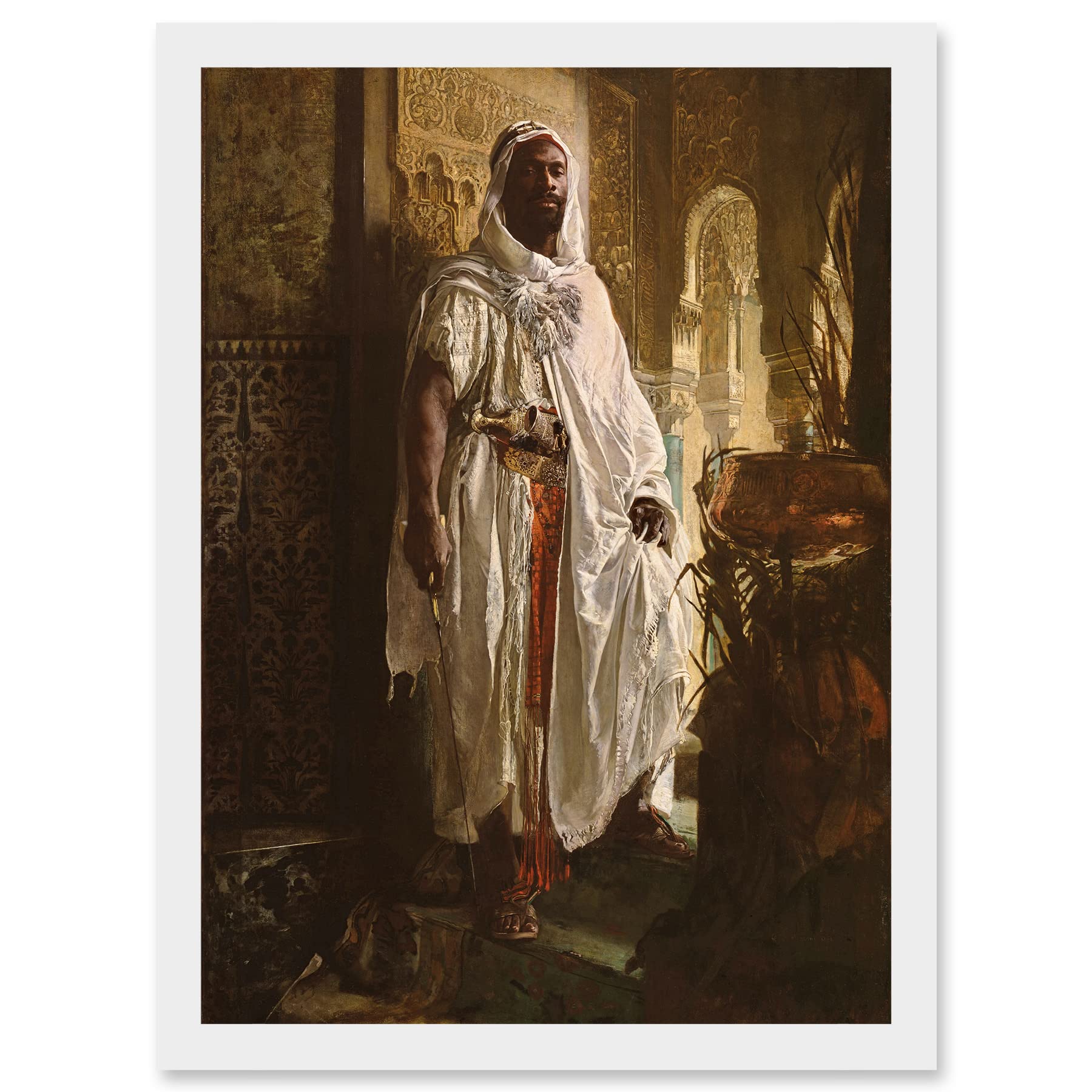 Artery8 Painting Charlemont The Moorish Chief Artwork Framed Wall Art Print A4