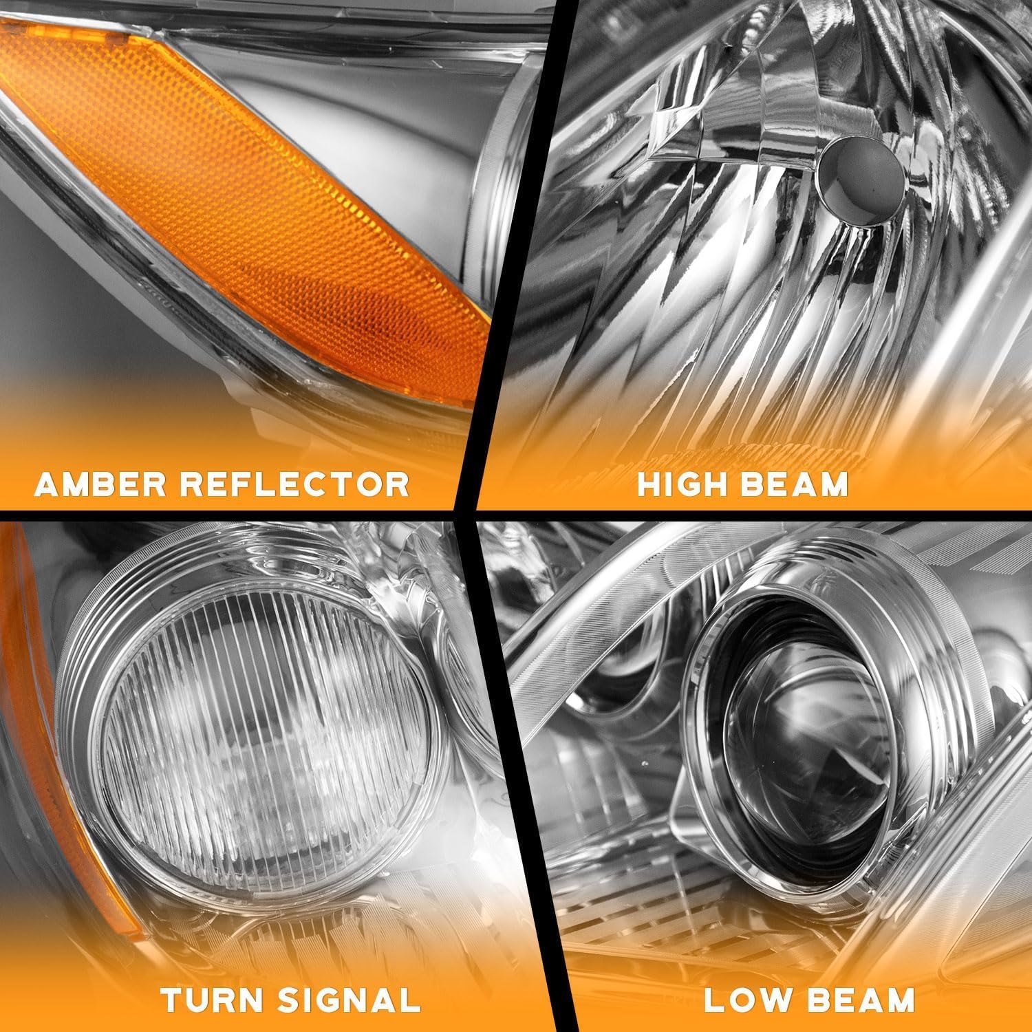 WEELMOTO Headlights Assembly for 2007-2009 Toyota Camry, Anti-Fogging Headlights Assemblies for 2007 2008 2009 Toyota Camry US Version Pair