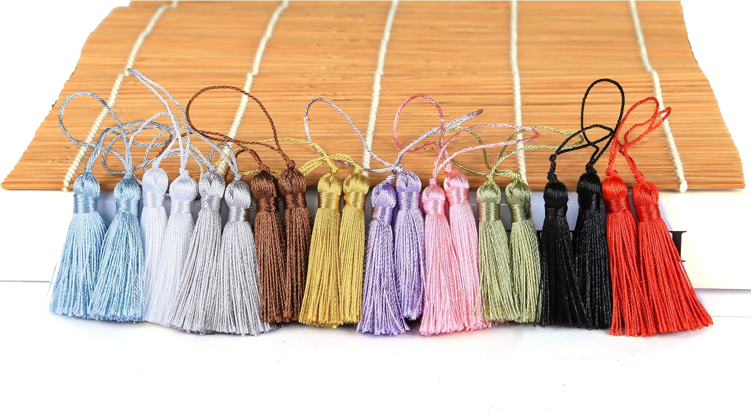 45 Pcs Mini Bookmark Tassels 10cm/4 Inch with Loops for Keychain Earring, Bookmarks, Jewelry Making, DIY Projects（Blue）