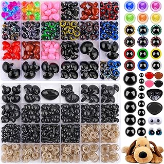 XSEINO 740PCS Safety Eyes for Crochet,5-29mm Colorful Glitter Noses with Washers Stuffed Animals Amigurumi Craft Doll Maki...