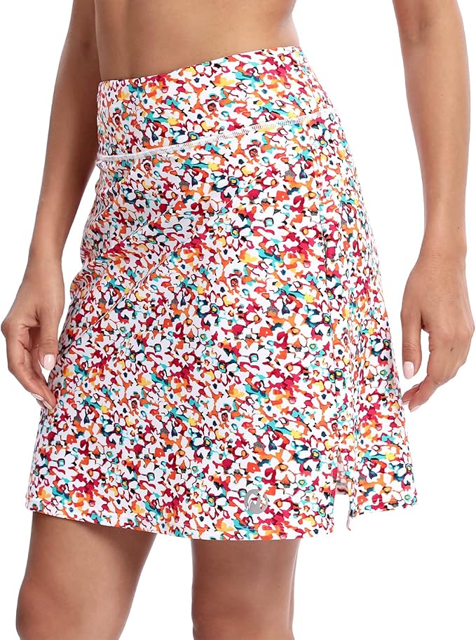 M MOTEEPI Modest Knee Length Skorts Skirts for Women Tennis Athletic Golf Skort with Pockets UV Protection High Waist