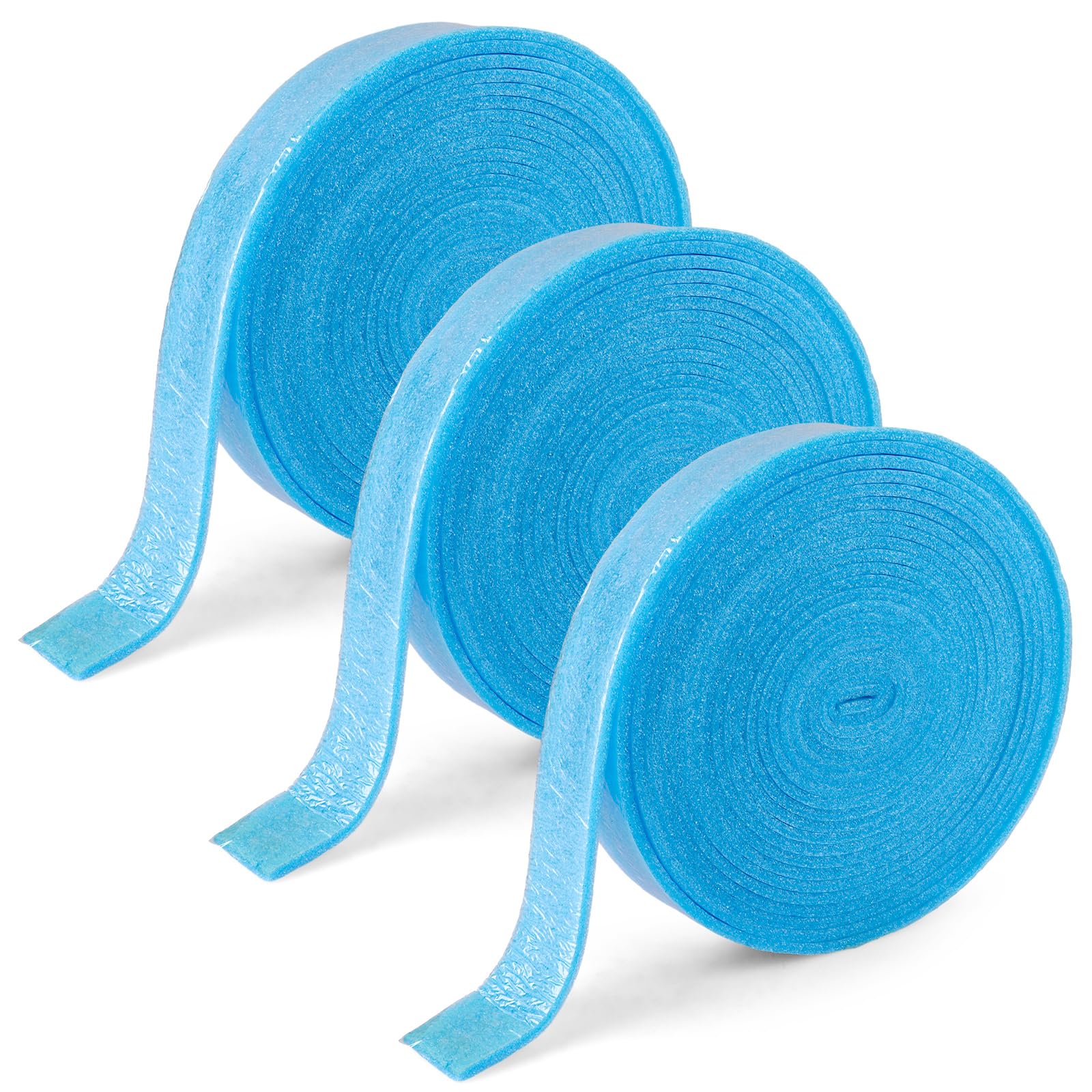 Randdämmstreifen für Ausgleichsmasse Selbstklebend 3er 50mm x 5mm x 10m für Ausgleichsmasse Zur Abdichtung Zwischen Fußbodenheizungsplatten und Wänden Randstreifen, Rissprävention (Blau)
