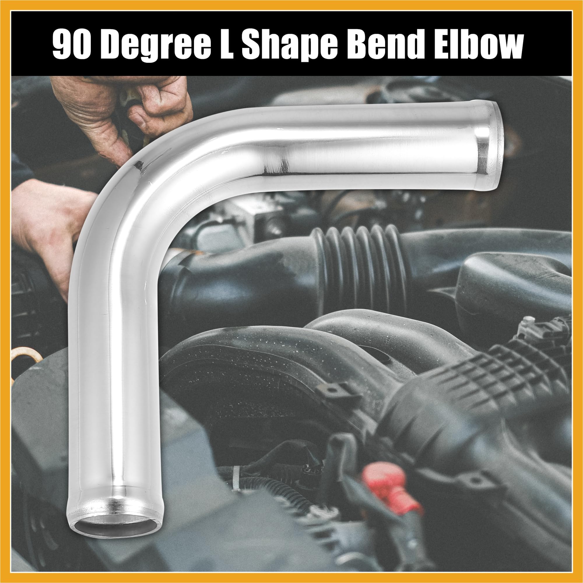 GASHER 1PCS Intercooler Pipe Aluminum 180 Degree Elbow Alloy Tube 2.5"OD, Leg Length 4" (100mm
