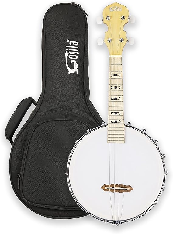 Banjolele 4 String Banjo Ukulele kit Stringed Musical Instruments for Adult Beginner Maple Body Material Maple Neck Material Type