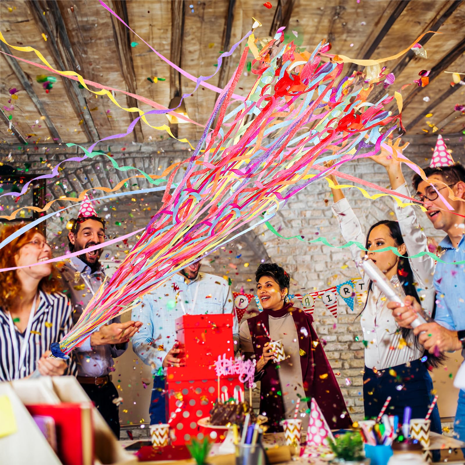 Lawei 30 Stück Überwurfschlangen, bunte Hand-Konfetti-Popper, kein Durcheinander, Papier-Knallbonbons, romantische Konfetti-Luftschlangen für Hochzeit, Geburtstag, Party, Abschlussfeier, Feiern,