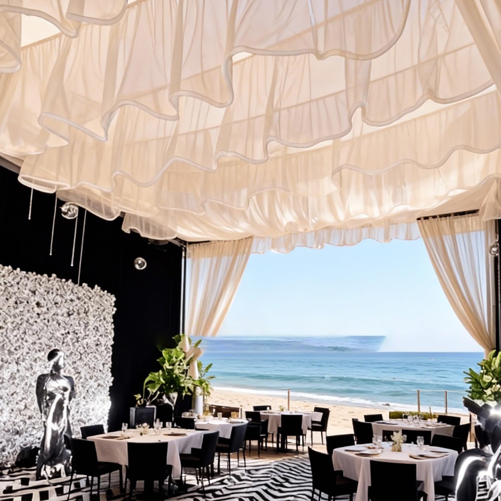 Longs rideaux de mariage, 50/100 m, décorations de plafond réutilisables, faciles à installer pour anniversaires, fêtes, événements
