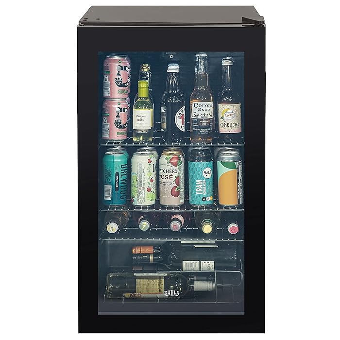 Buy Kuhla KBC3B Black, Glass Door Undercounter Refrigerator, Beer, Wine