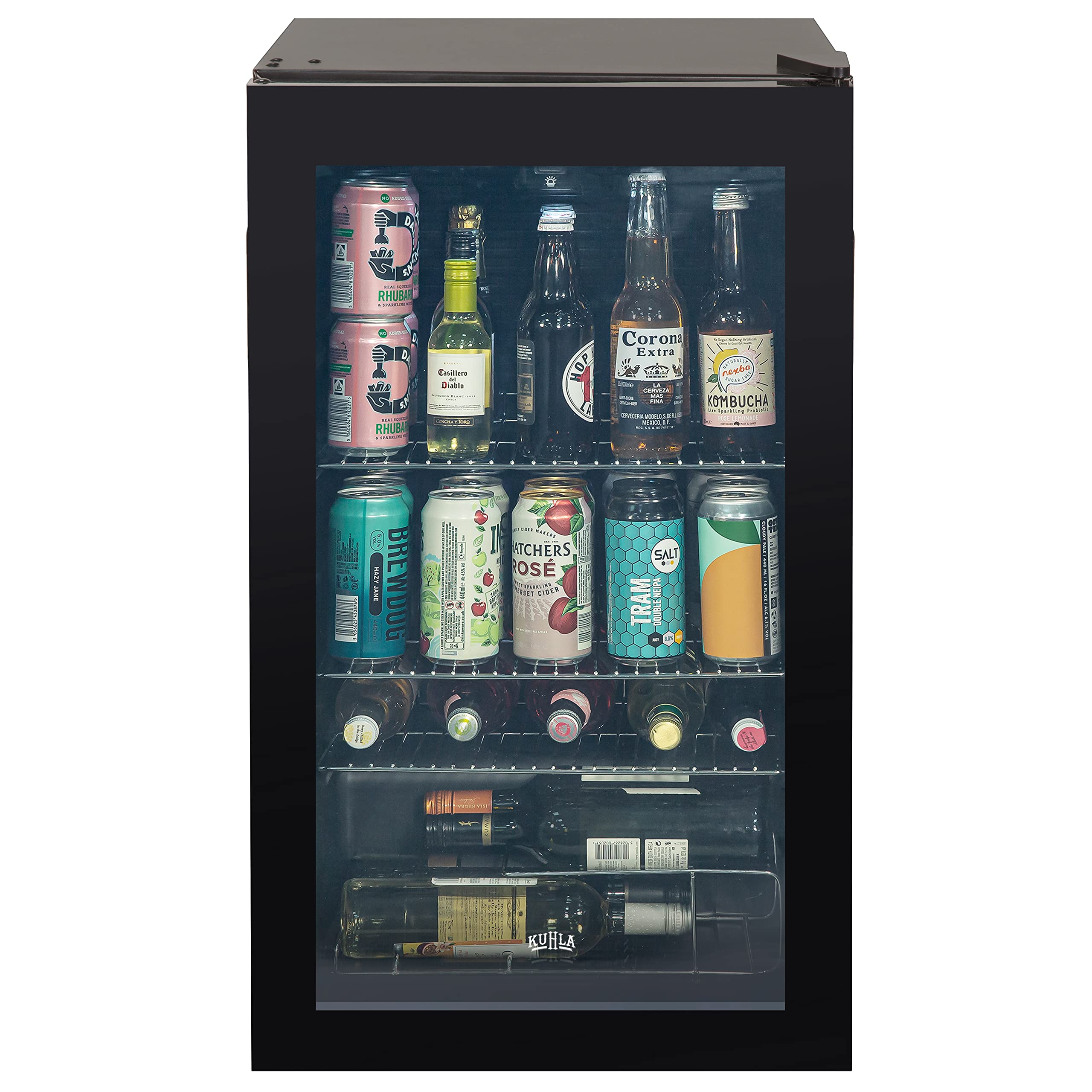 Buy Kuhla Black Freestanding Glass Door UnderCounter & Wine Cooler, 93