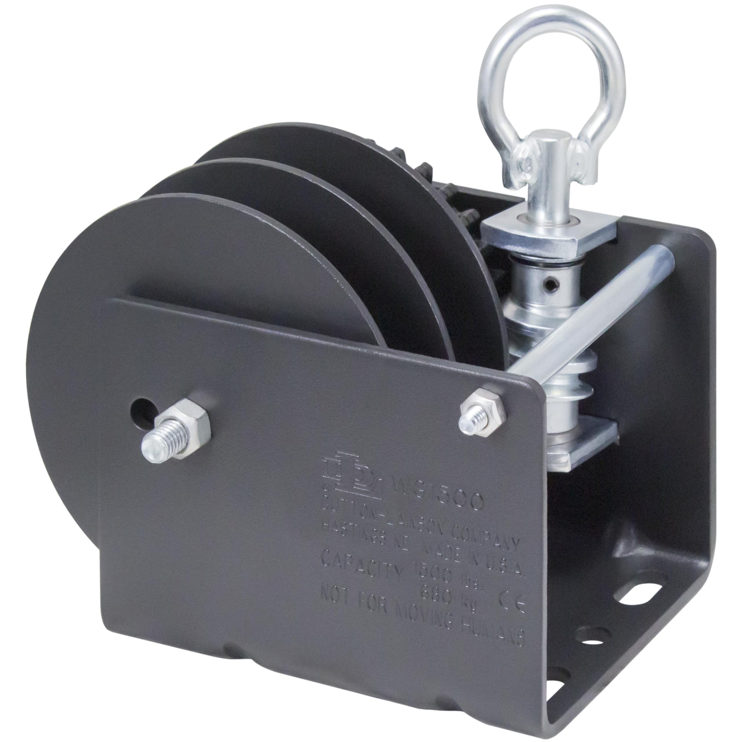 Dutton-Lainson Company - Worm Gear Winch (WG1500SRLD) with 5/8" Hex Drive - Rust-Resistant Finish for Heavy Equipment, Lifting and Trailers - 1500 lb