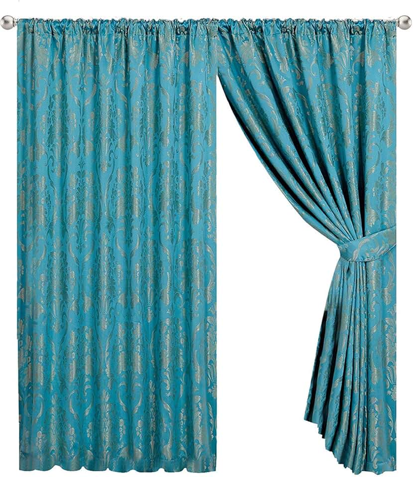 Amazon.co.uk teal curtains pencil pleat