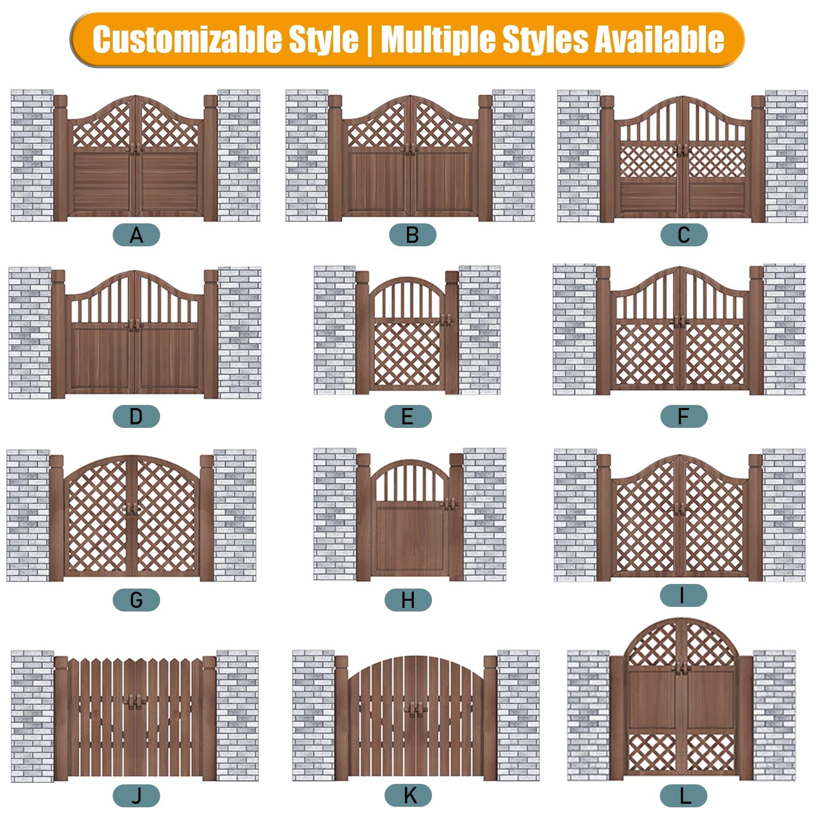 Amazon.com: Outdoor Garden Fence Gates with Hardware, Blue
