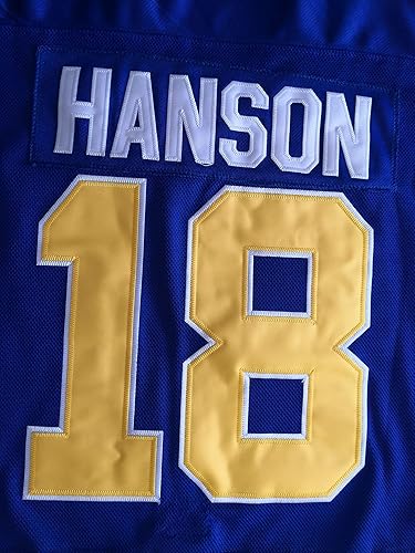 Miniatura 9 de Phoneutrix Hanson Brothers Charlestown Chiefs 16 Jack 17 Steve 18 Jeff Slap Shot Movie Hockey Jersey Azul
