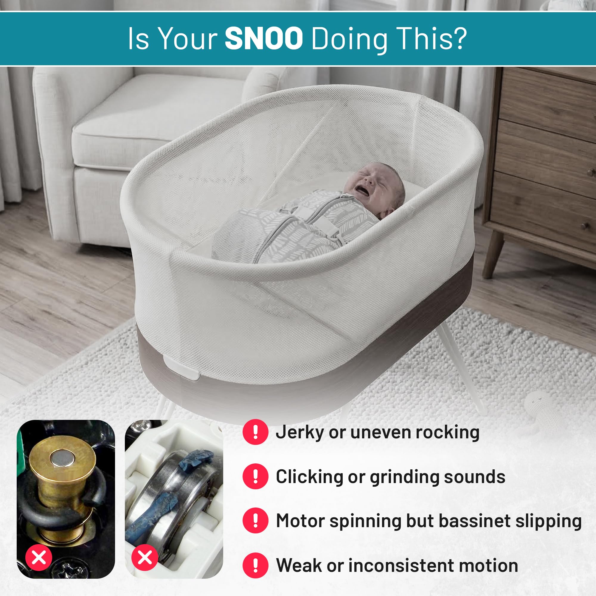 Kit de réparation pour berceau SNOO Smart Sleeper (joints toriques et ensemble d'outils complets)