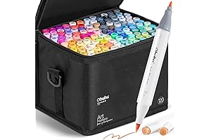 120 Alcohol Markers Brush Tip -Double Tipped Art Markers for Professionals & Hobbyists