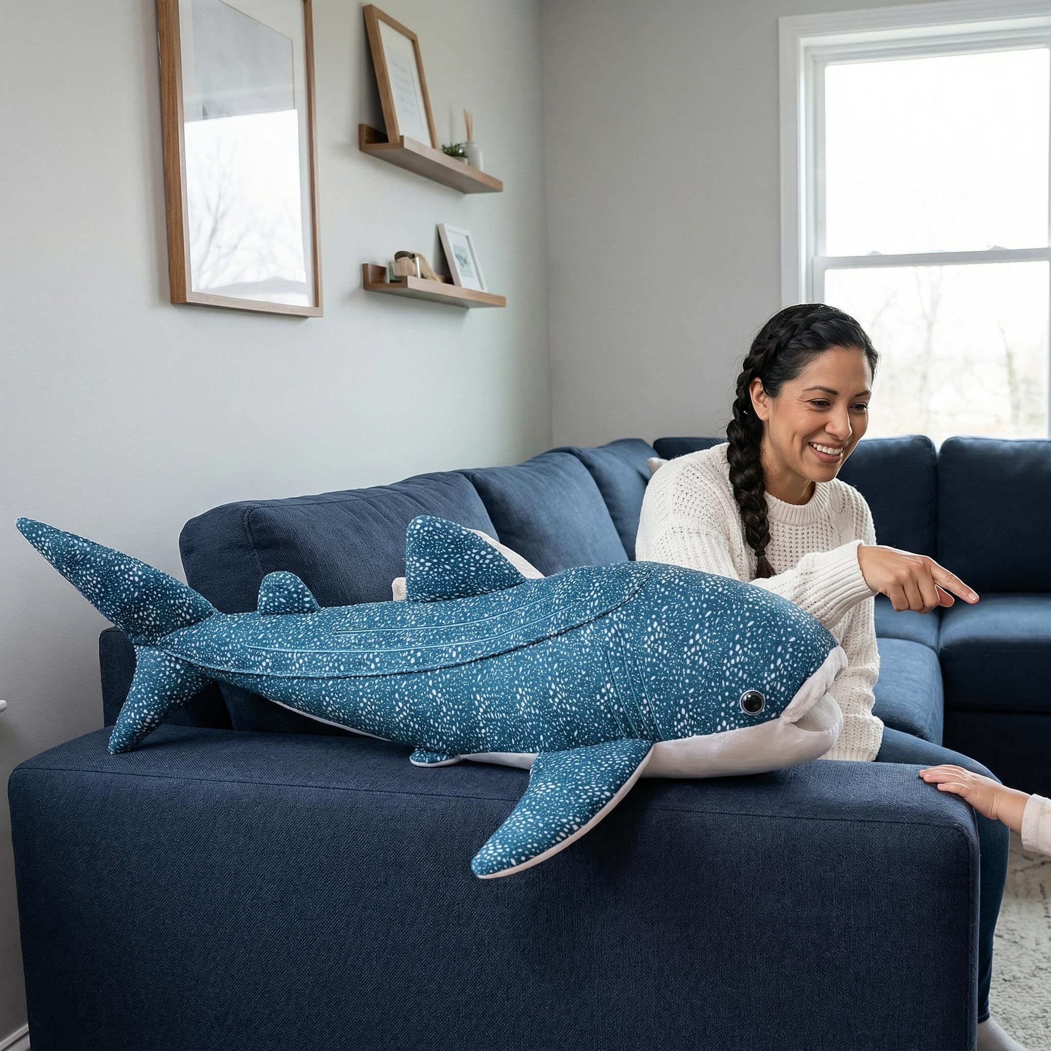 lilizzhoumax Tiburón Ballena Peluche 50cm/20” Lindas muñecas de Relleno de roedores, Tiburón Ballena Peluche Suave Relleno Juguetes De Animales Salvajes Regalo para Amigos Y Niños — view 8
