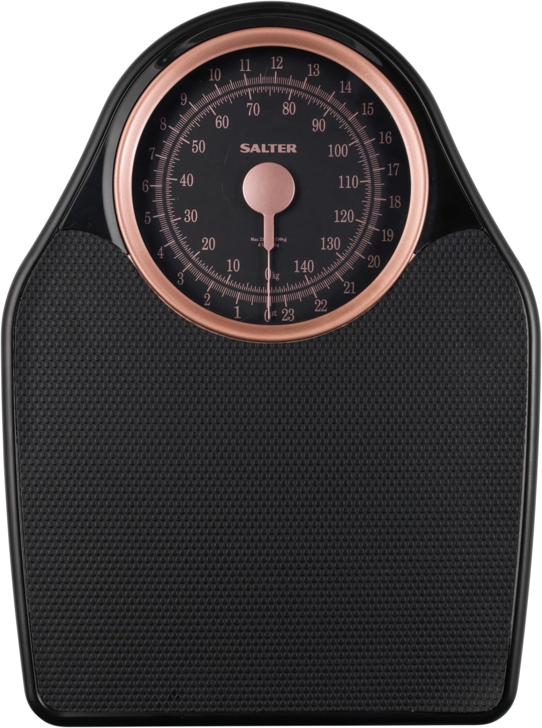 Salter 145 RGFEU16 Doctor Style Mechanical Bathroom Scale – Body Weighing Scales, 150 KG Capacity, Easy Read Dial, Rotating Pointer, Large Platform, For Weight/Fitness, No Battery Required, Rose Gold