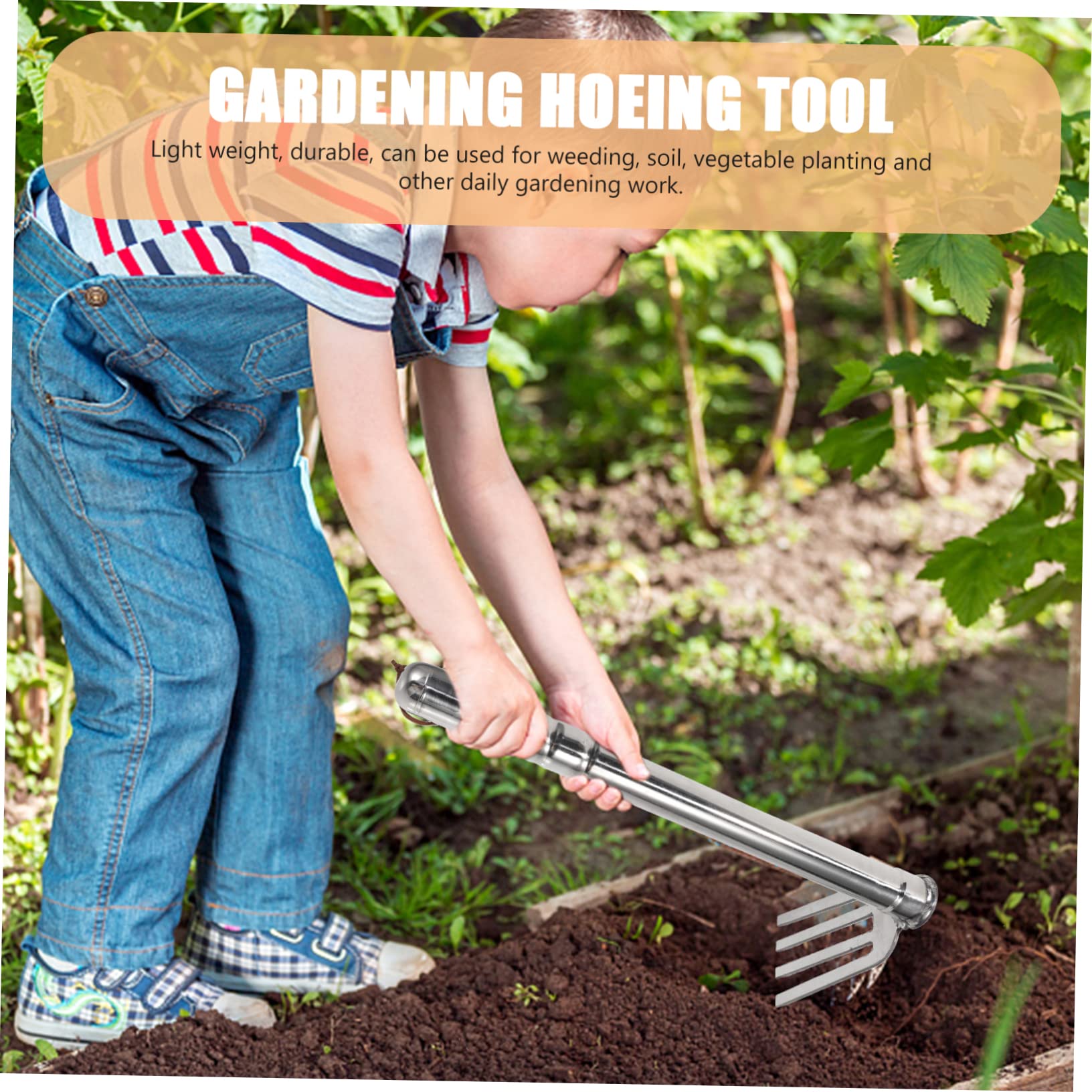 VICASKY Binette de jardin compacte Outil à main pour désherber et desserrer Serfouette multifonction pour légumes Outil de jardinage