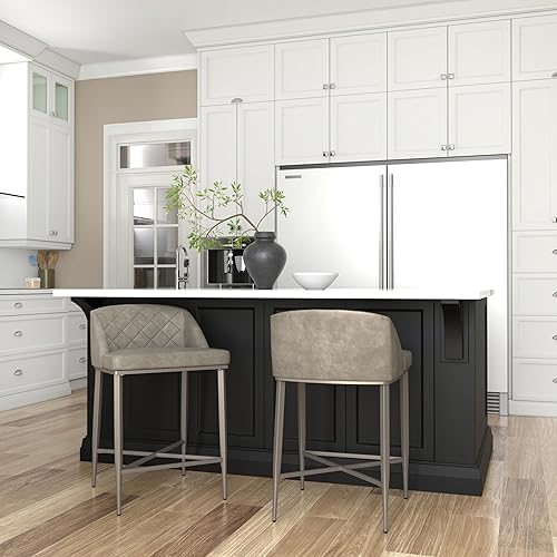 Miniatura 12 de Hillsdale Furniture Phoenix Taburete de altura de mostrador (juego de 2), color gris Peltre,plateado