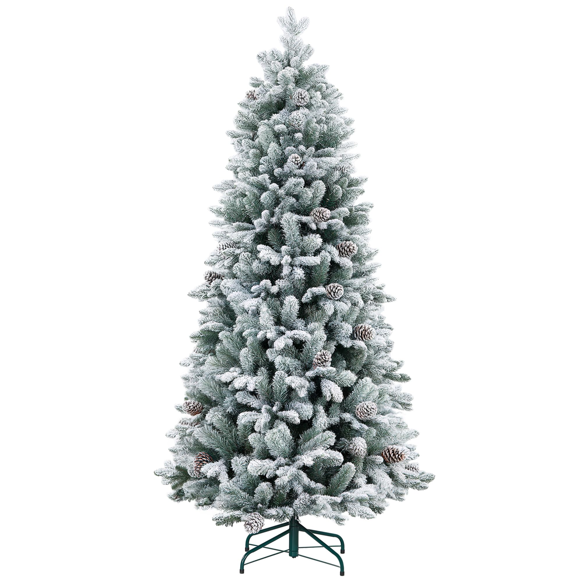 HOMCOM Künstlicher Weihnachtsbaum mit Schnee Christbaum 183 cm Grün