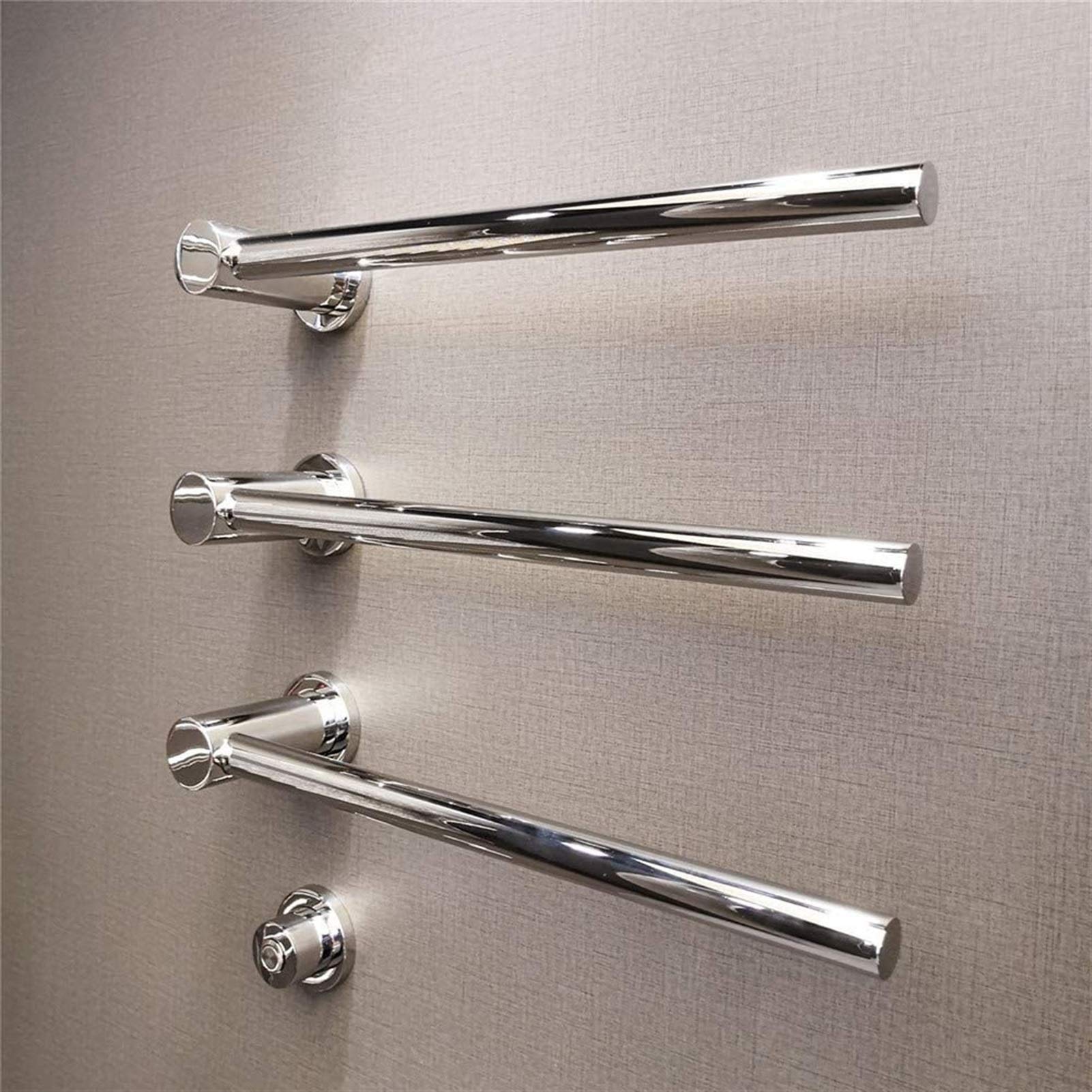 MSUDGH Bathroom Wall Heater Hot Towel Warmer for Bath Wall Mounted Electric Towel Rack, Stainless Steel Heated Towel Rail Radiator with 3 Rod, Hard Wire Hot Towel Rack, for Bathroom, Polished