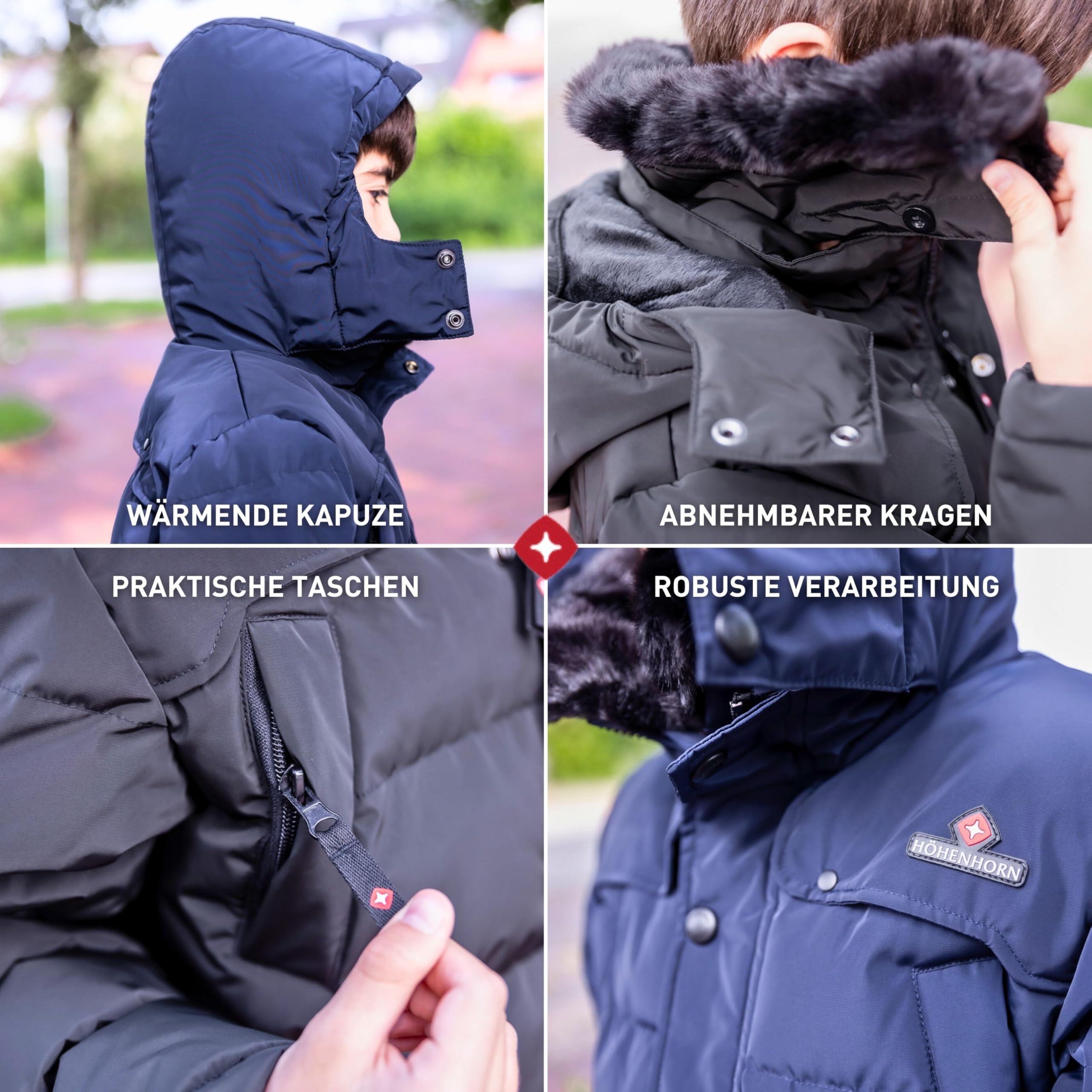 Höhenhorn Bergoo Kinder Winter Jacke Jungen Quilted Steppjacke Gefüttert