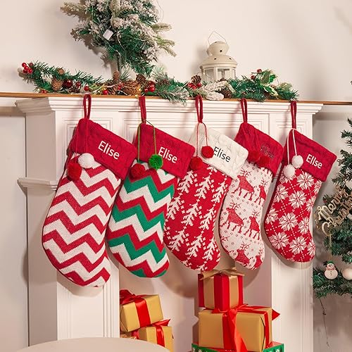Medias de Navidad personalizadas, medias de dibujos animados con nombre personalizado, muñeco de nieve, ciervo, Papá Noel, regalos de Navidad para