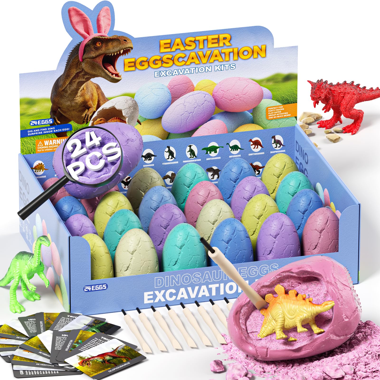 Uregoio 24 huevos de dinosaurio coloridos