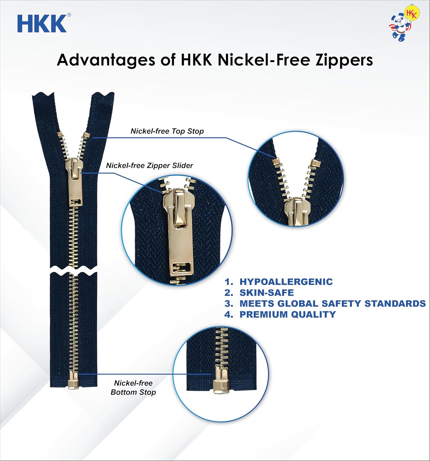 HKK #5 Metal Separating Zipper 28 inch 5PCS Zipper Replacement for Leather Jackets, Coats, Sewing, DIY & Crafts, Heavy Duty with Gold Teeth 5 Colors: Black, White, Ash Grey, Blue, Beige (28" Copper)