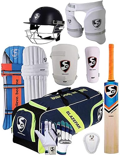 SG 100% Original Brand Blazepak Champion Cricket Kit (Cricket Bat (with Cover) +
