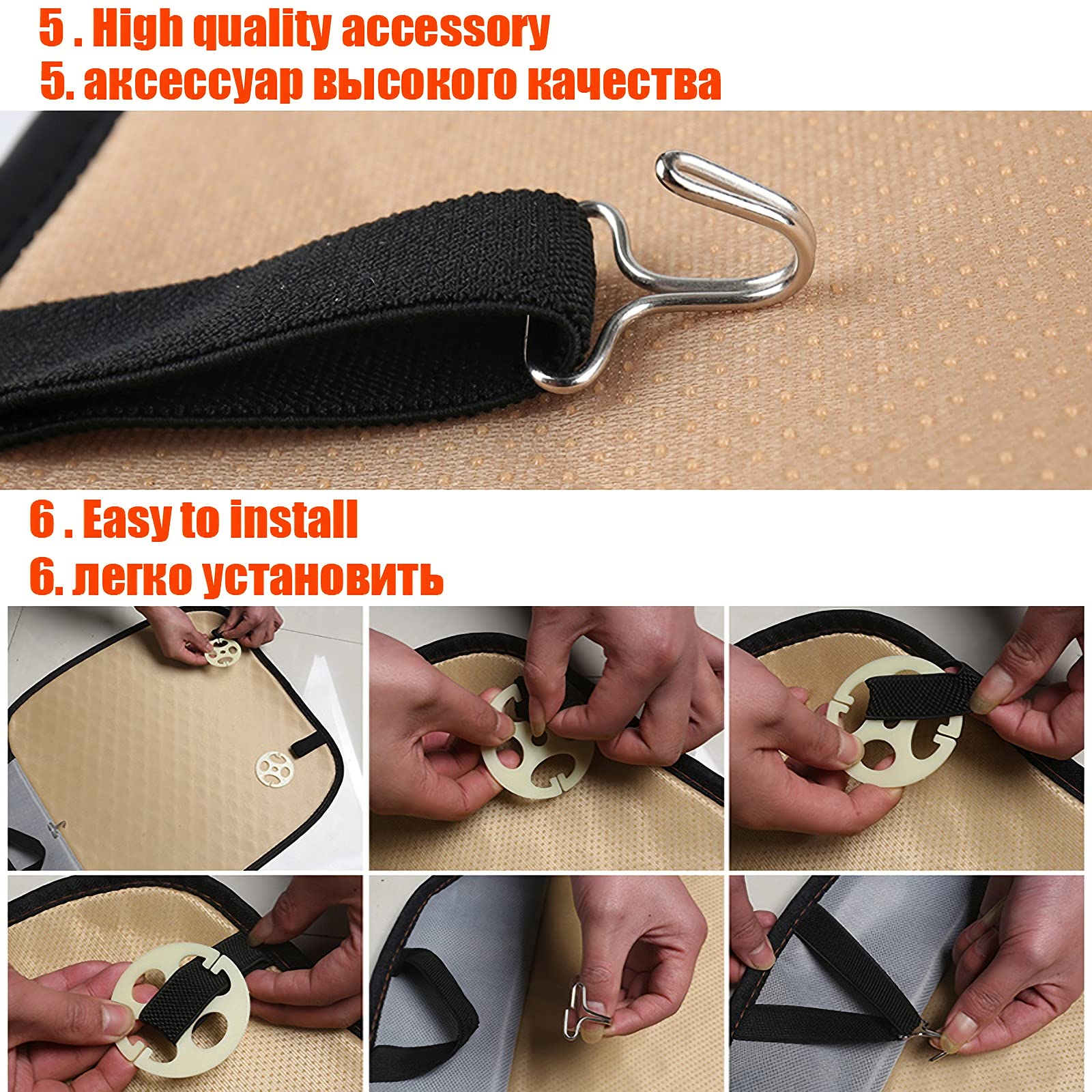 Juego completo de fundas protectoras para asientos delanteros y traseros de coche, tela de lino, tamaño universal (delantero + trasero), 3 piezas, beige)