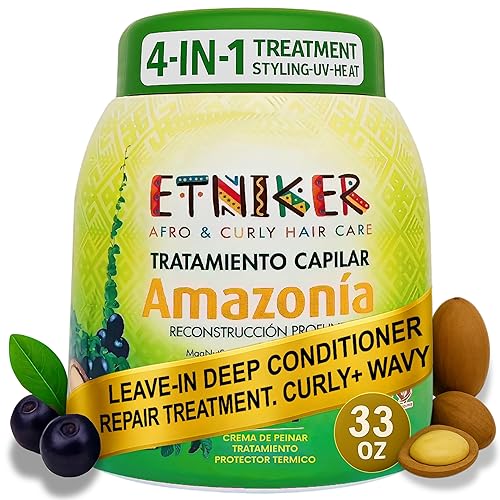 Etniker Tiendaia Tratamiento capilar Mascarilla acondicionador profundo para el cabello con nuez de magdalena cacay acai cupuaçu y proteína para una