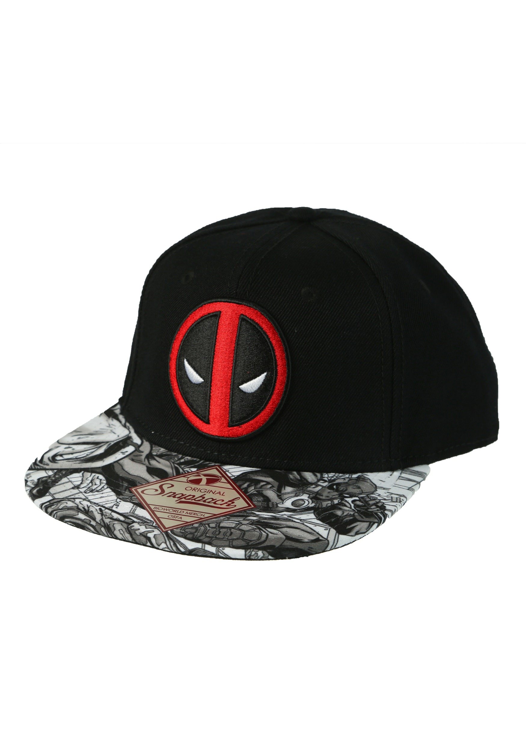 Marvel Deadpool Logo Sublimated Bill Snapback Hat Black