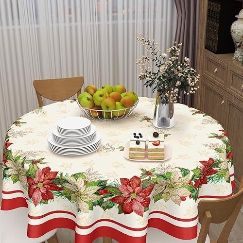 Miniatura 6 de Mantel redondo para el 4 de julio, 60 pulgadas, diseño de acuarela rojo y azul, floral, patriótico, Día de la Independencia, Día de los Caídos,