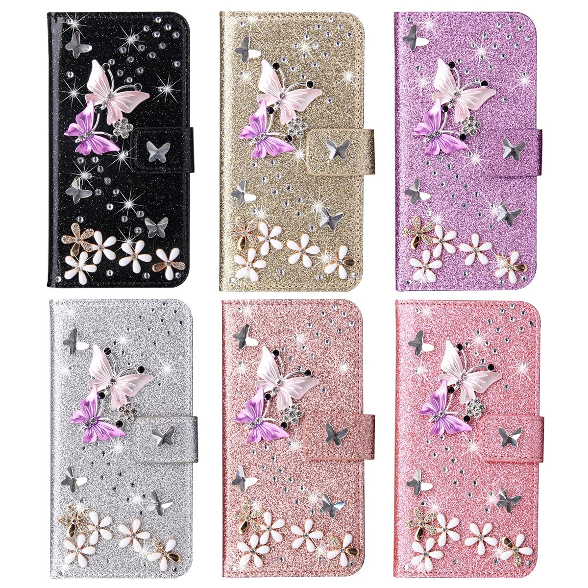 XYX Wallet Case for Samsung Galaxy A72 4G/A72 5G, Glitter Colorful